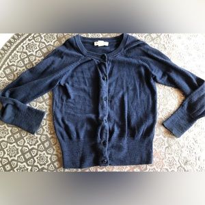 J crew crew cut navy dark blue cotton cardigan